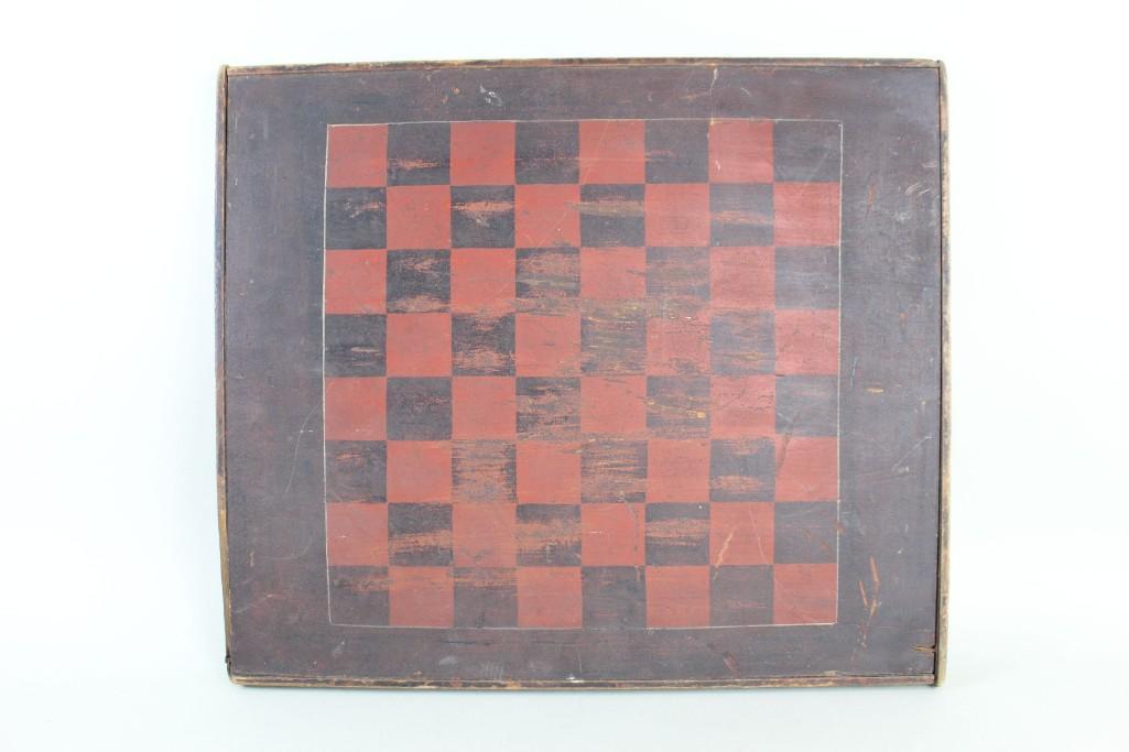 Primitive Wood Checkerboard Chess Game Board Folk Art (1 of 7)