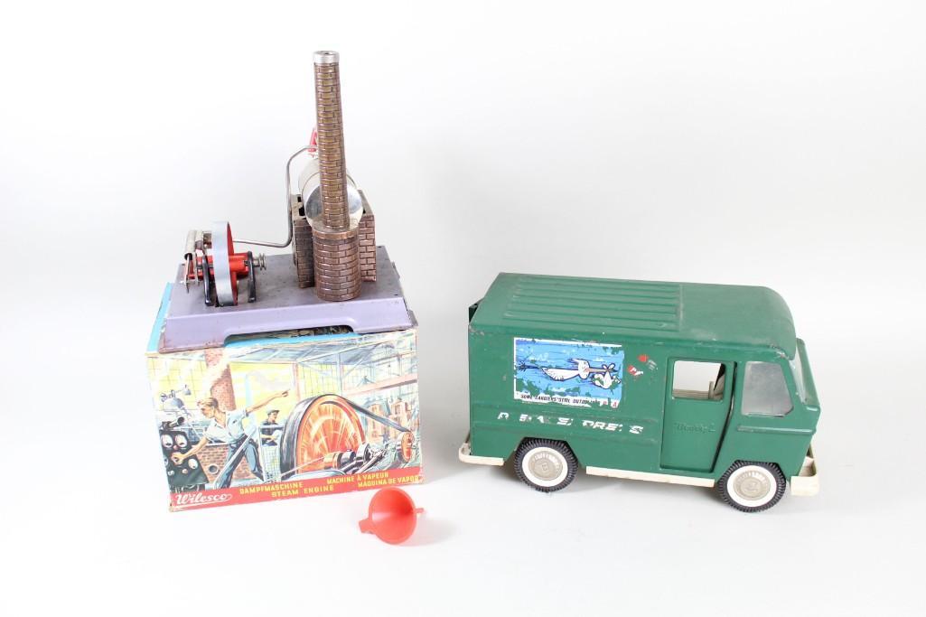 2 Vintage Toys, Buddy L Delivery Van & Steam Engine (1 of 12)