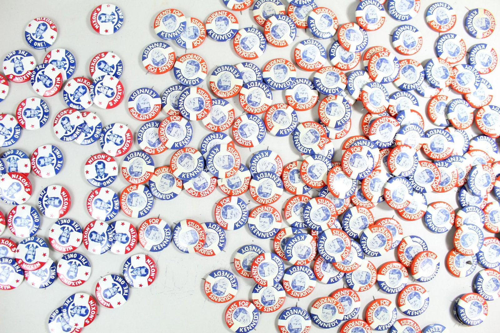 Large lot JFK & Nixon Presidential Election Pins,Jars (1 of 6)