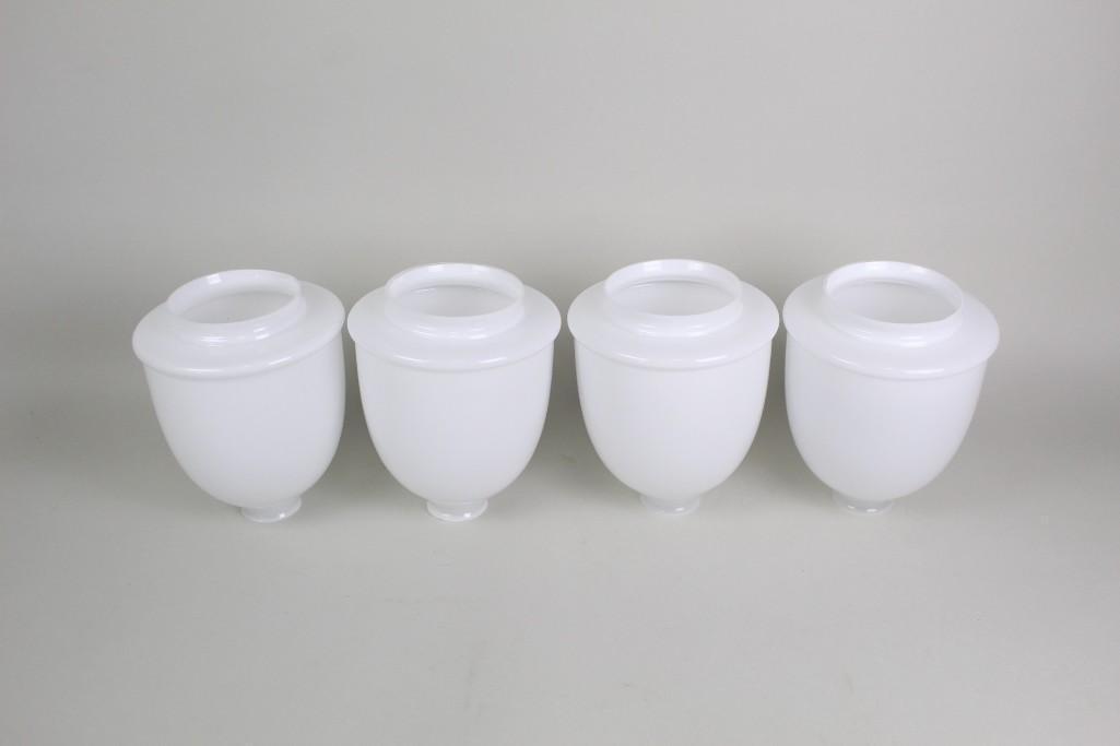 4 Mid-Century Modern Milk Glass Pendant Lamp Shades (1 of 5)