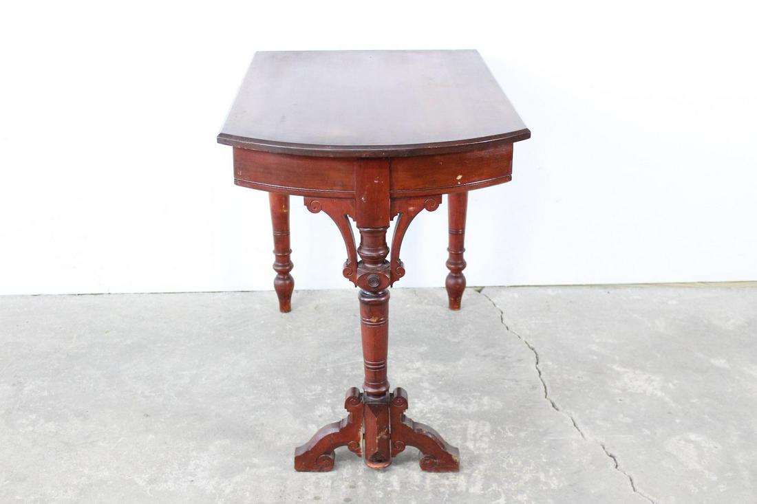 Victorian Eastlake Wooden Cafe Bistro Table, 3 Legged (1 of 10)