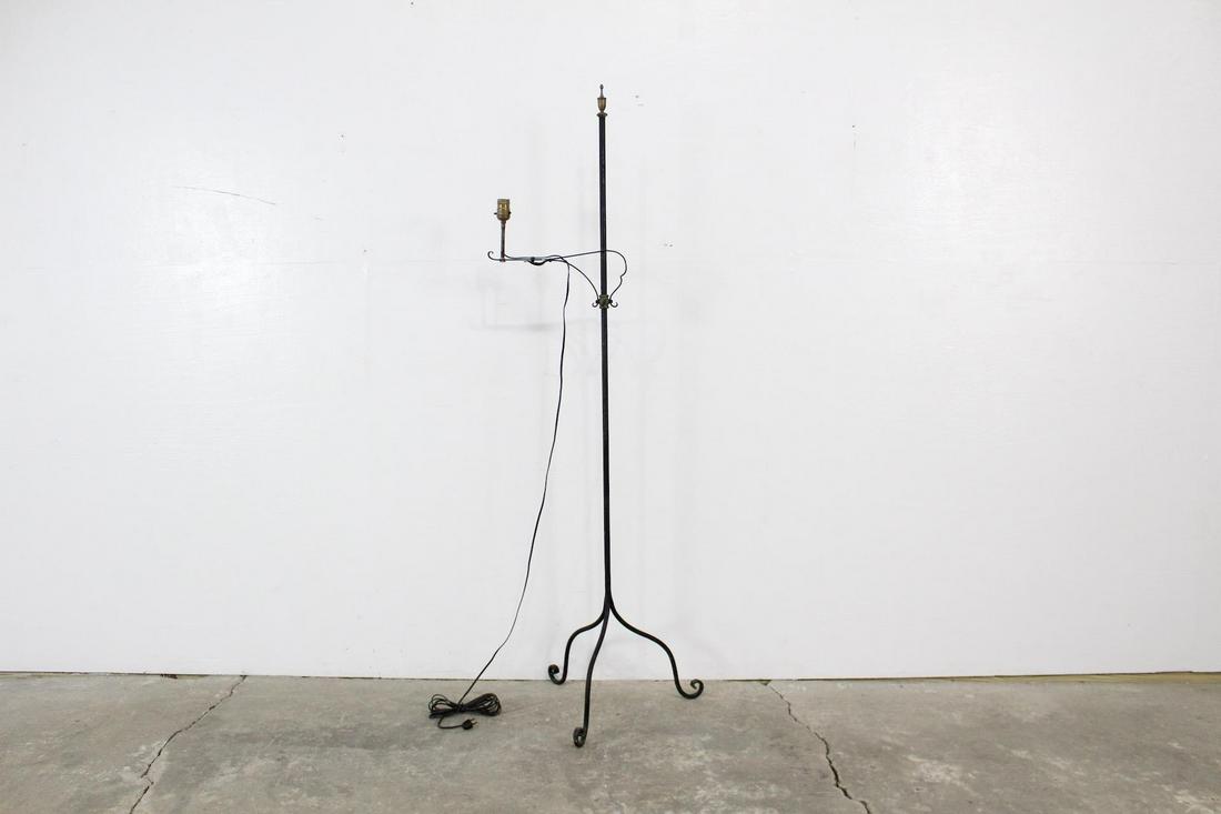 Antique Wrought Iron Adjustable Floor Lamp,Art Nouveau (1 of 6)