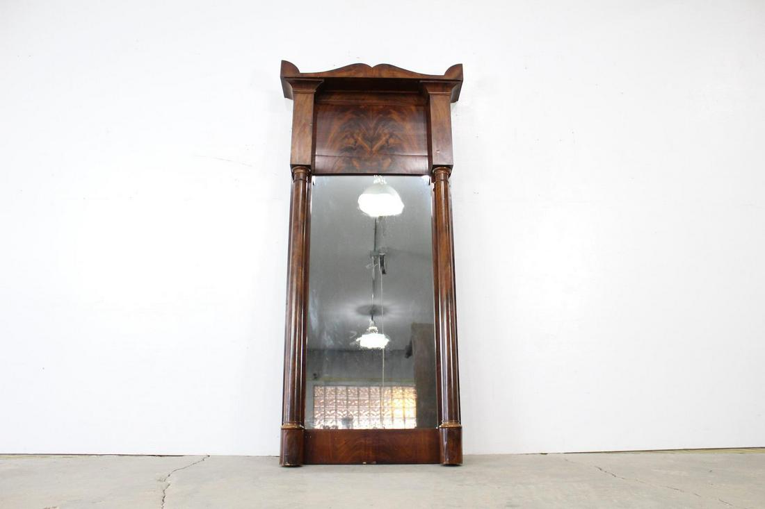 Antique German Biedermeier Mahogany Mirror w/ Columns (1 of 6)