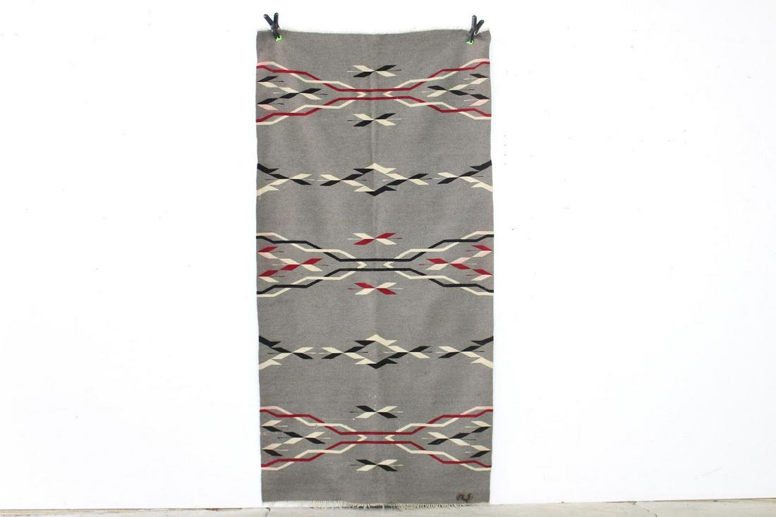Vintage Woolen Mexican Rug w/ Geometric Navajo Design (1 of 6)