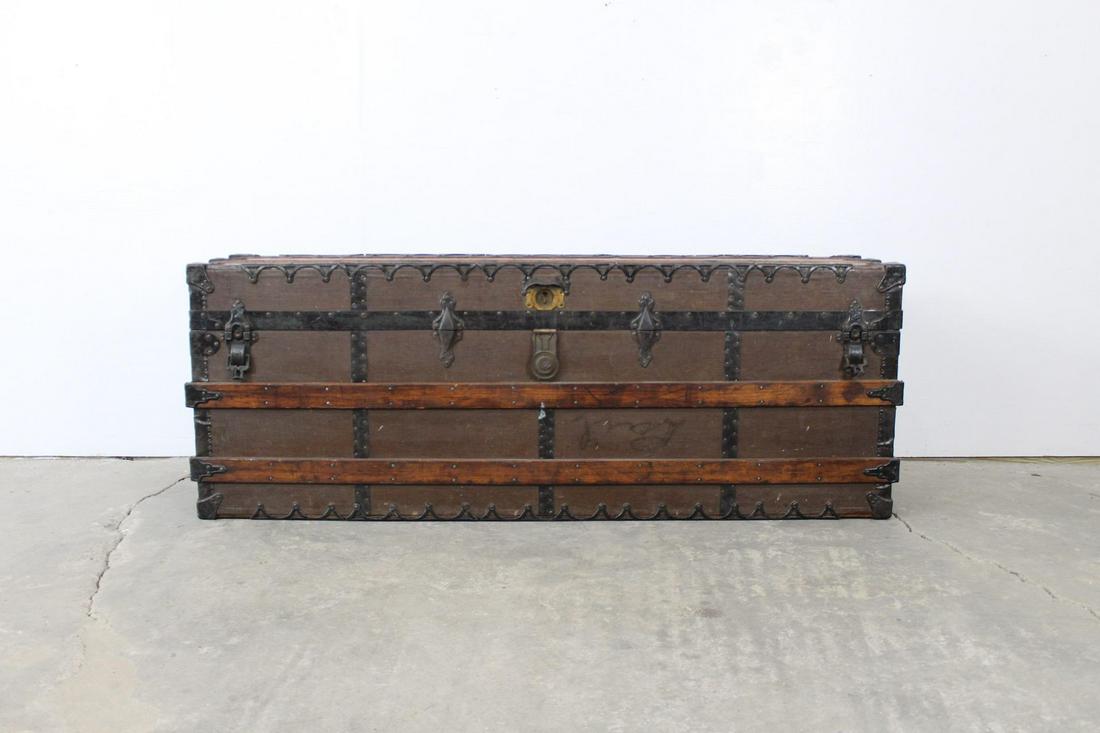 Antique Long & Thin Steamer Trunk by C.A.Taylor,Chicago (1 of 13)