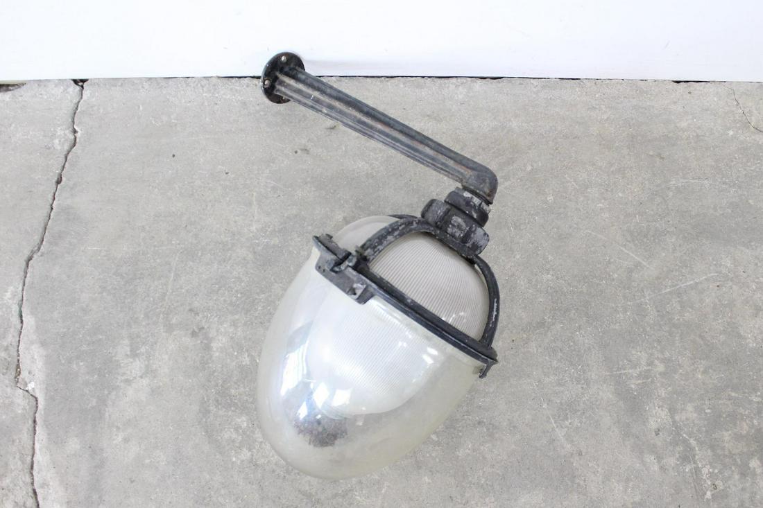 Industrial Holophane Glass Street Light, Wall Mount (1 of 8)