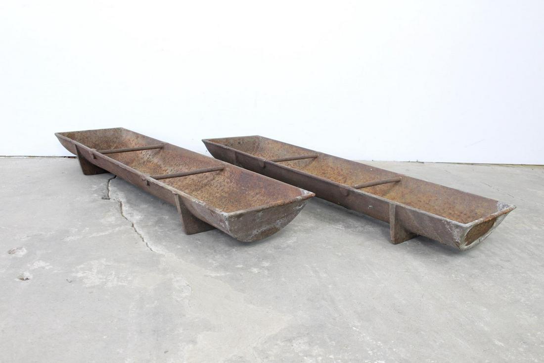 2 Antique Industrial Iron Troughs,Flower Boxes,Planters (1 of 6)