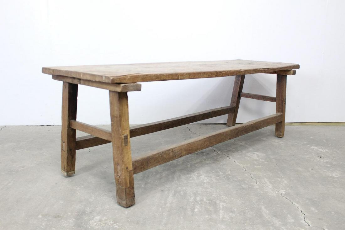 Handmade Primitive Long Wood Country Coffee Table Bench (1 of 7)