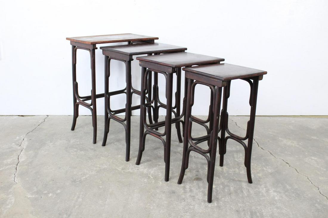 Set of 4 Antique Nesting Thonet Side Tables,Bentwood (1 of 11)