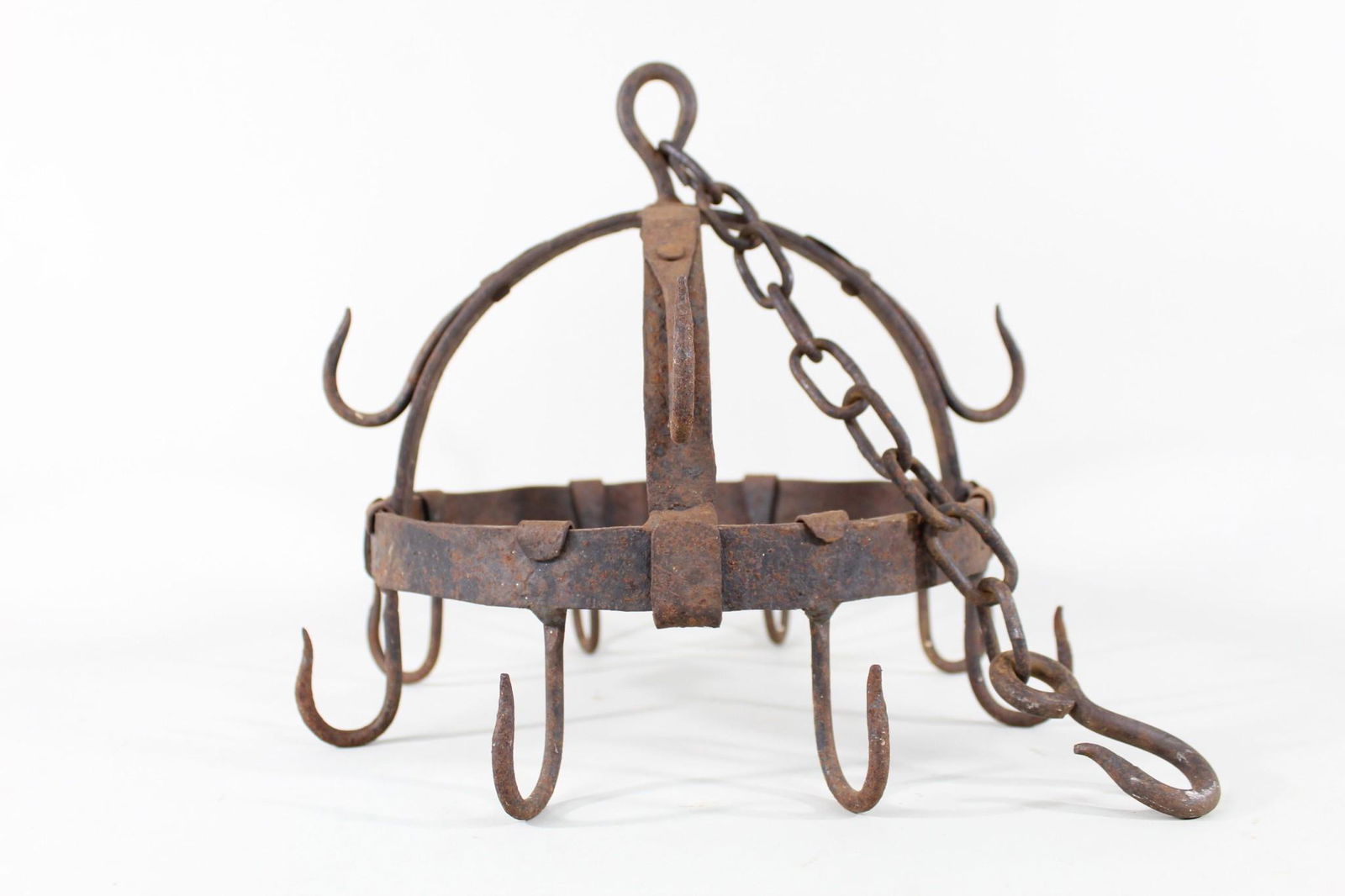 Antique Wrought Iron Hanging Meat Hook, Pot Rack (1 of 9)