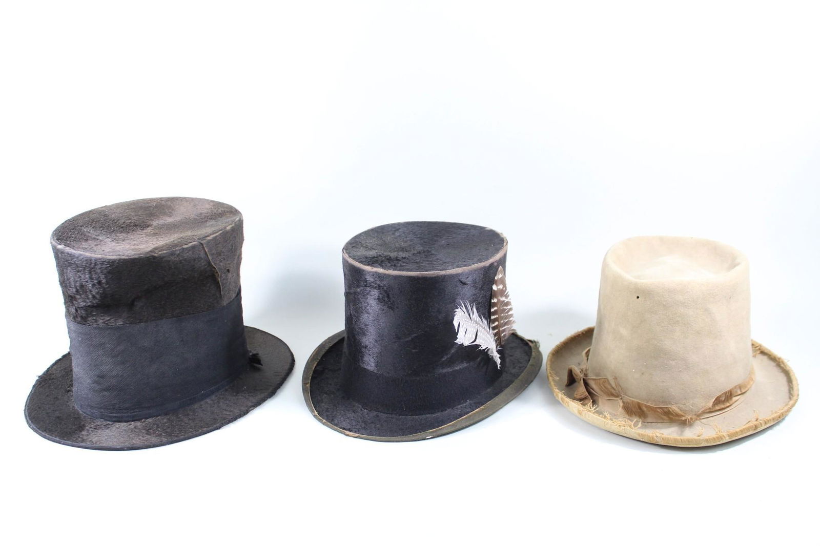 Trio of Antique Top Hats, Black & Tan, Satchell & Son (1 of 20)