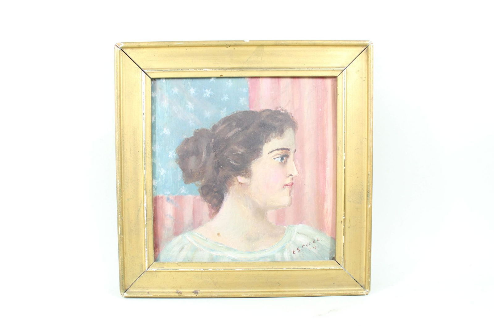 The American Girl Patriotic Signed Painting, 1899 (1 of 8)