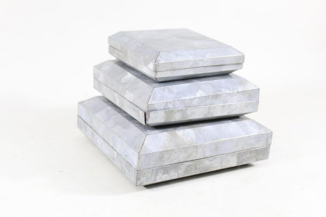 Set of 3 Industrial Square Galvanized Nesting Boxes (1 of 6)