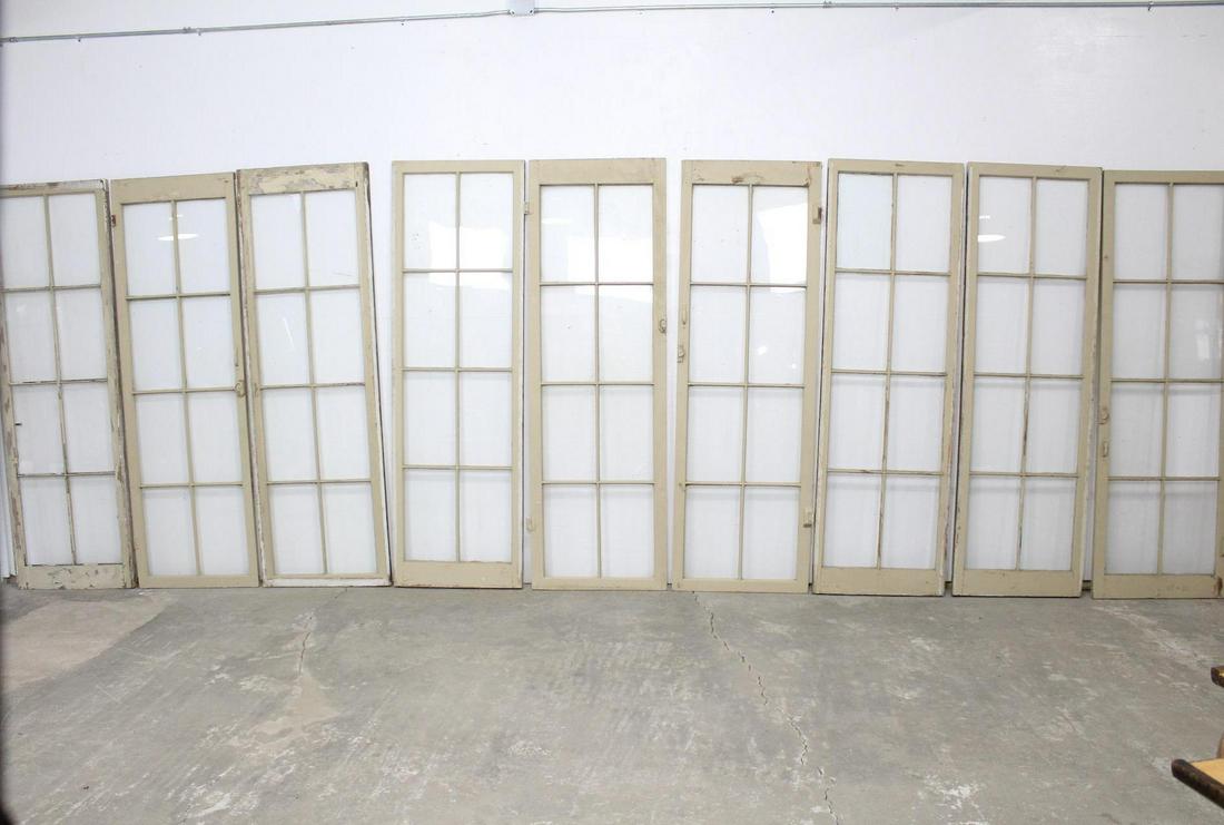 Set of 9 Off-White Painted Wood Glass Cabinet Doors (1 of 5)