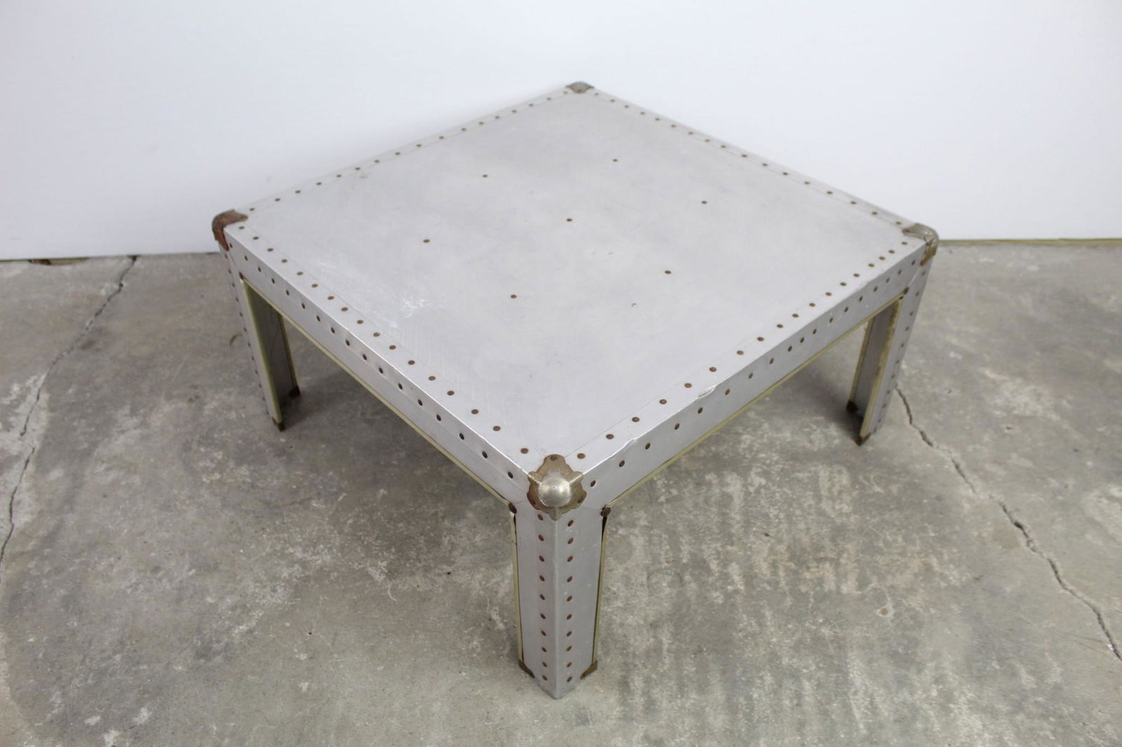 Industrial Aluminum Studded Coffee/Side Table,Modern (1 of 7)
