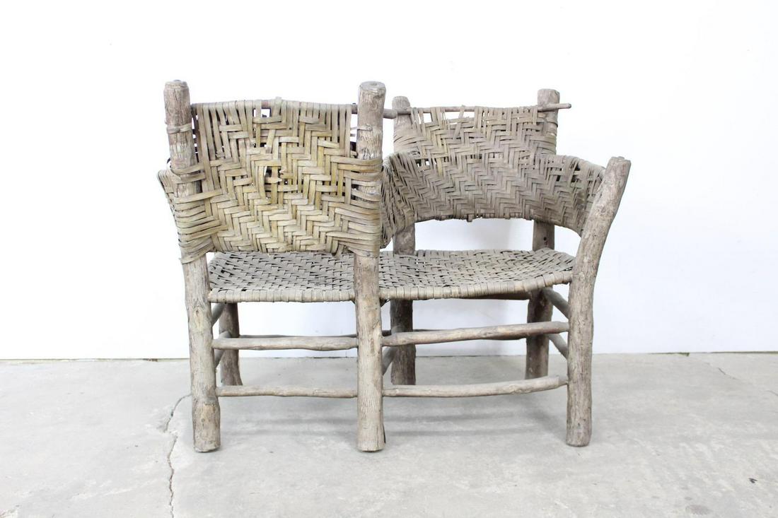 Antique Old Hickory Tete a Tete Chair,Adirondack Camp (1 of 9)