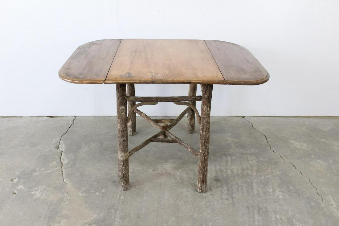 Antique Old Hickory Style Drop Leaf Dining Table,Camp (1 of 7)