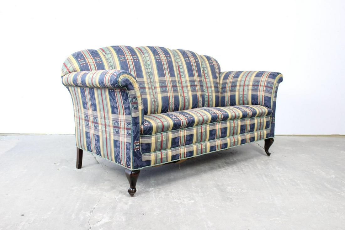 Blue Plaid Upholstered Couch, Sofa, Love Seat (1 of 8)