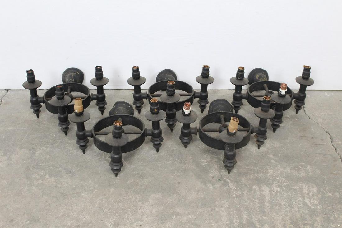 Set of 5 Cast Iron Gothic Wall Sconces Light Fixtures (1 of 10)