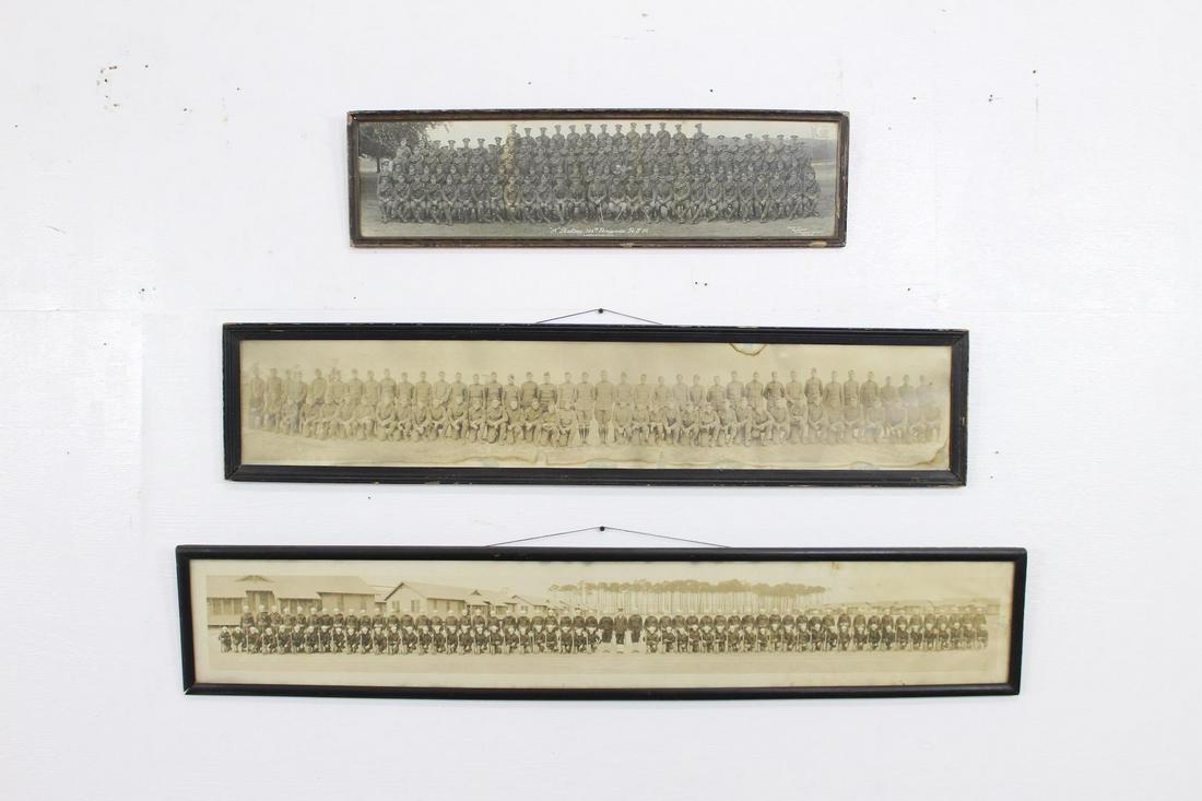 3 Framed Antique WWI Military Panorama Photos (1 of 11)