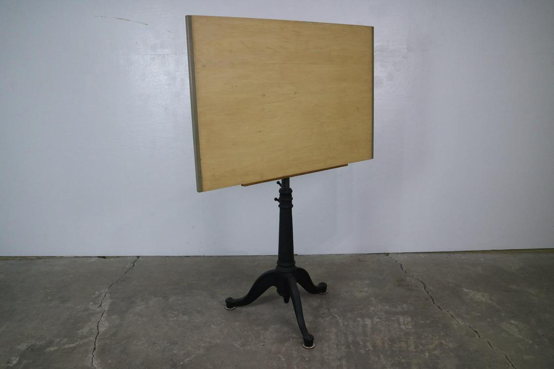 Industrial Cast Iron Adjustable Tilt Top Drafting Table (1 of 11)