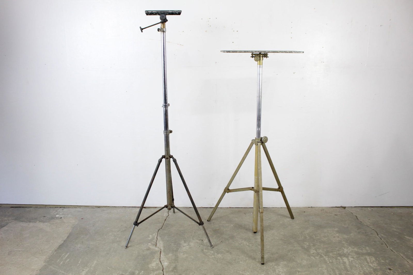 2 Antique Adjustable Tripod Camera Stands, Platforms (1 of 9)