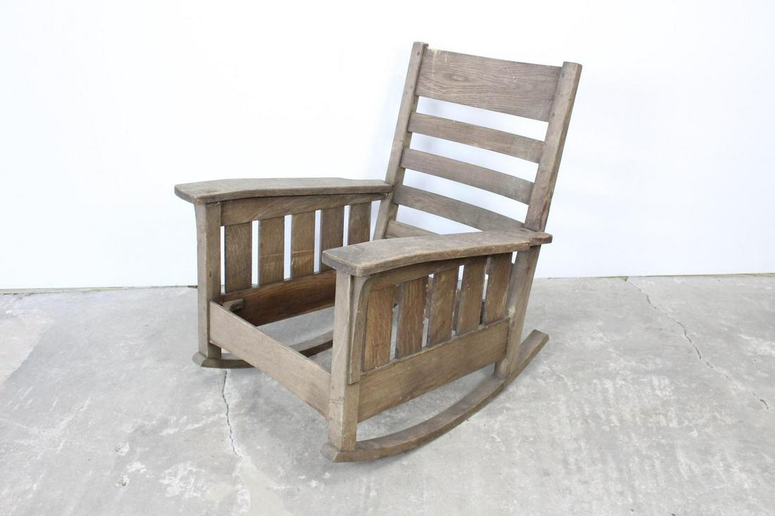 L & J.G. Stickley Large Oak Arts & Crafts Rocking Chair (1 of 6)