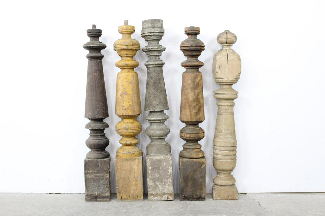 5 Wooden Newel Post Pillars, Staircase, Architecture (1 of 11)
