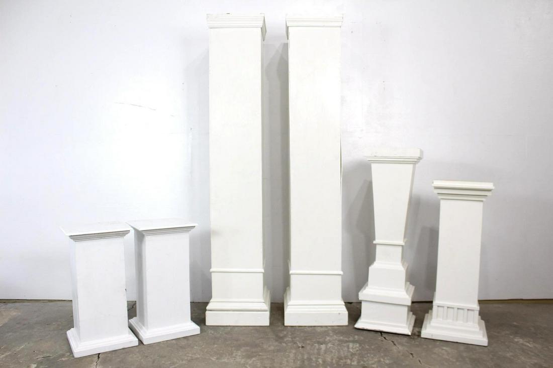 Lot of 6 White Painted Wooden Pedestals/Plant Stands (1 of 11)