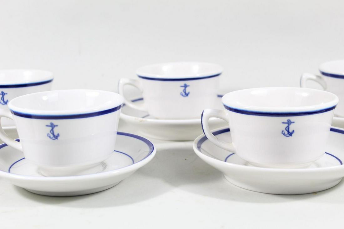 Vintage US Navy Fouled Anchor Shenango 9 Cups & Saucers (1 of 13)