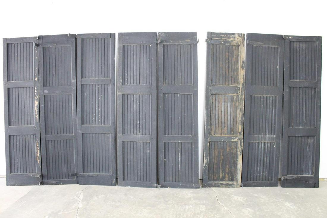 Lot of 8 Antique Black Exterior Storm Shutters 1 of 2 (1 of 8)