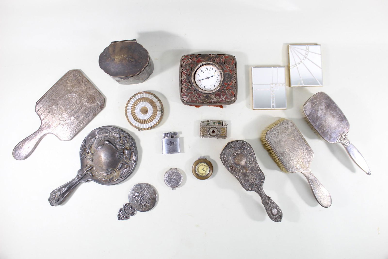 Lot of Antique Art Nouveau,Deco Vanity Mirror,Brush,Etc (1 of 20)