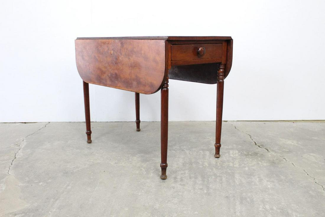 Antique Sheraton Style Drop Leaf Wood Side/Card Table (1 of 6)