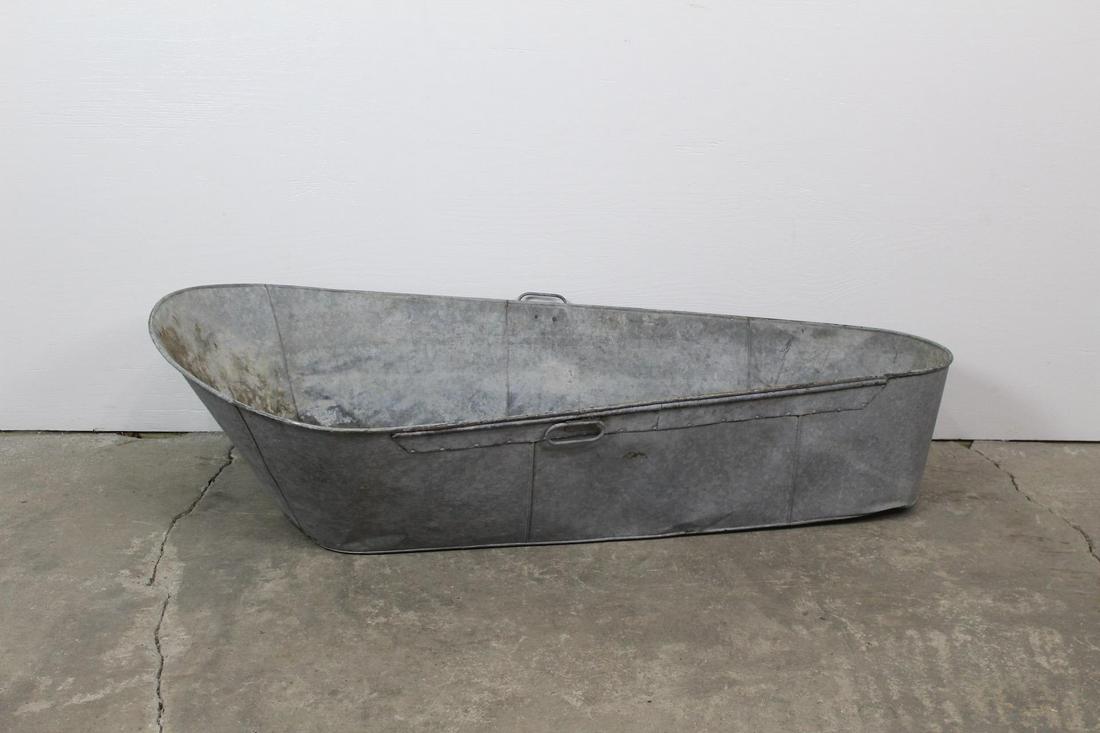 Farmhouse Galvanized Metal Bathtub Wash Tub,Planter Box (1 of 10)