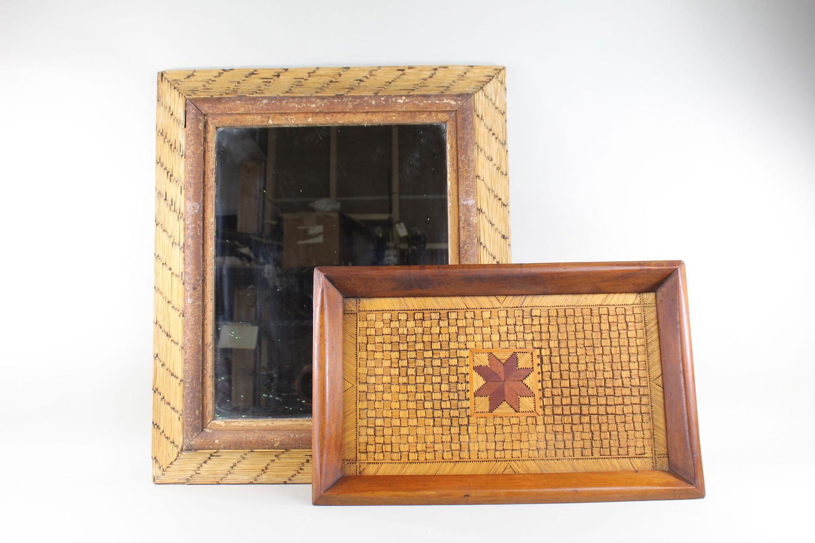 Folk Art Matchstick Mirror & Star of Bethlehem Tray (1 of 13)