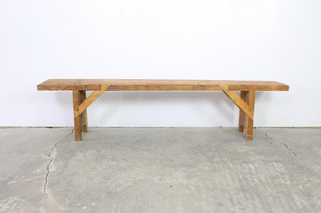 Handmade Primitive Wooden 6 Ft Bench w/Visible Joinery (1 of 5)