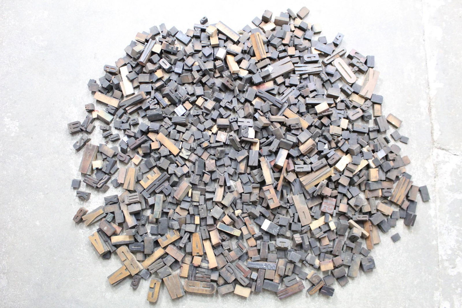 Large Lot of Woodblocks for Printing, Letters & Numbers (1 of 11)