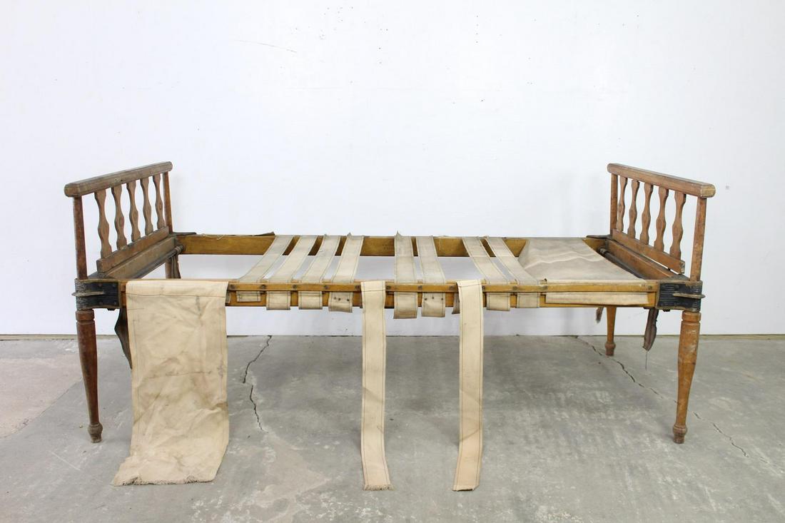 Psych Ward Wood & Iron Bed Frame w/Head & Footboards (1 of 9)