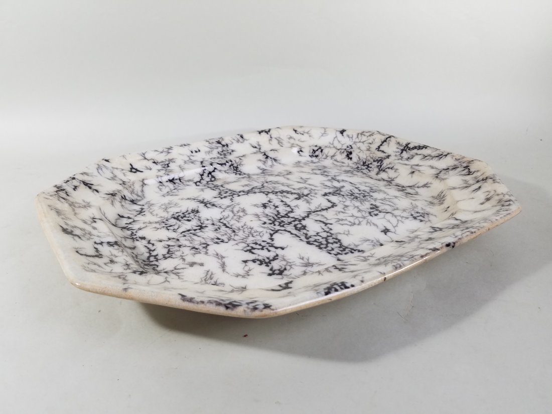 Antique Octagonal Stoneware Serving Plater w/Crazing (1 of 8)