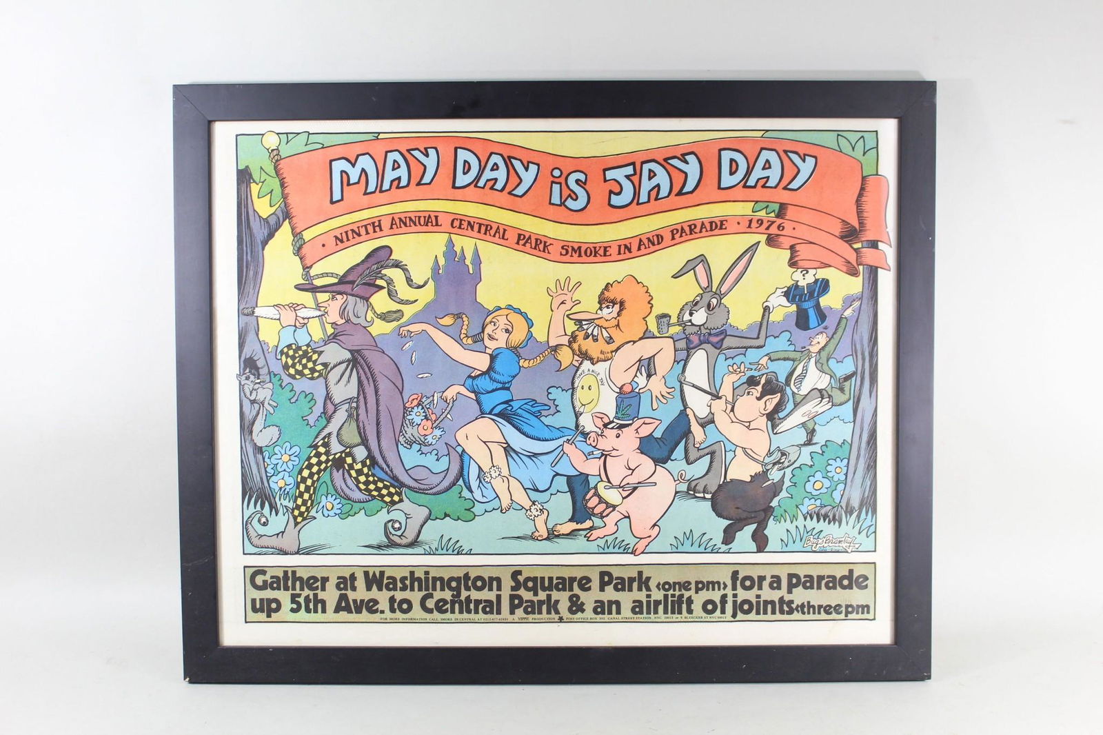 Framed May Day is Jay Day 1976 Bugs Bramley NYC Poster (1 of 13)