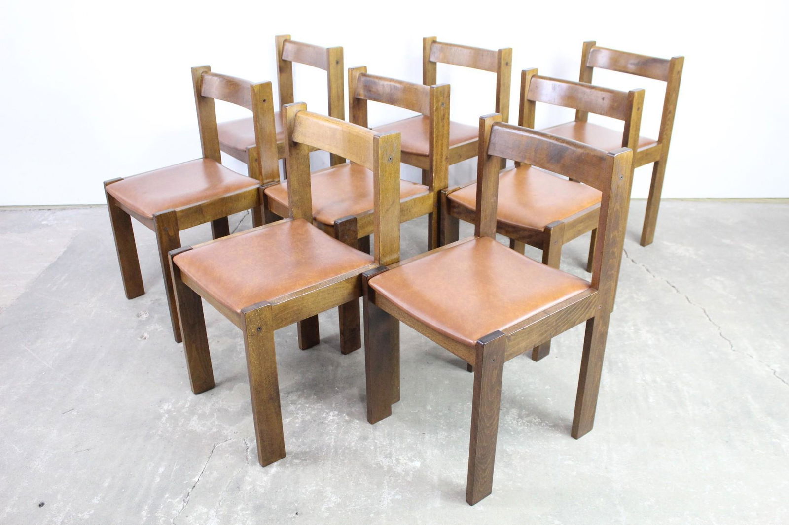8 Mid-Century Modern Wood Cubist Dining Room Chairs (1 of 12)