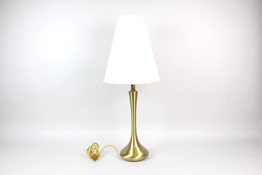 Mid-century Modern Brass Laurel Table Teardrop Lamp (1 of 8)