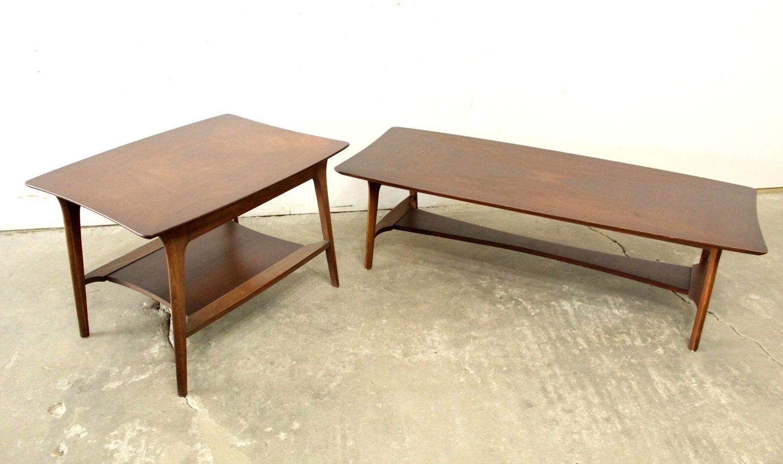 Mid-Century Modern Lane Wood Inlay Coffee & Side Table (1 of 13)