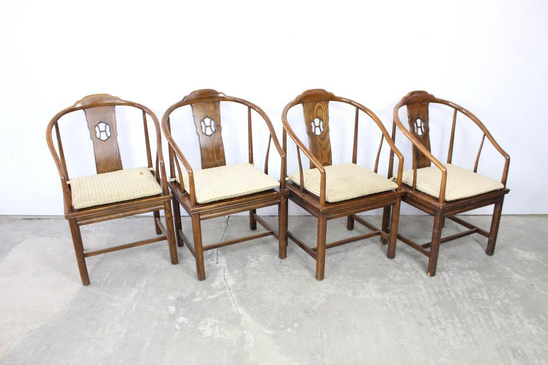 Set of 4 Henredon Chinoiserie Wooden Dining Armchairs (1 of 9)