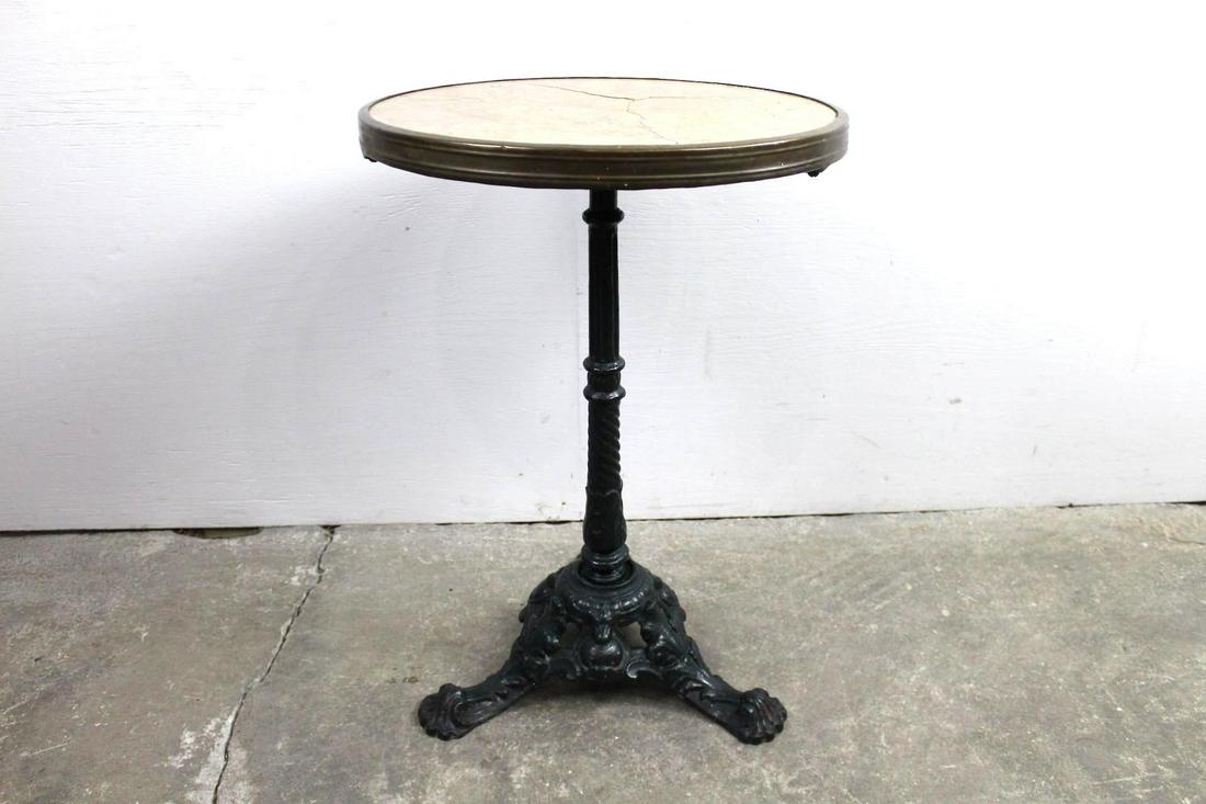 Marble Cast Iron Round Outdoor Patio Bistro Side Table (1 of 10)
