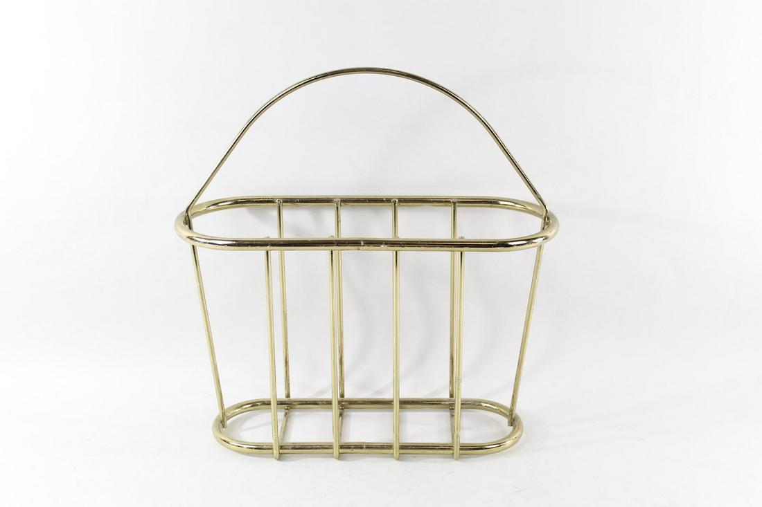 Modern Brass Hollywood Regency Magazine Rack (1 of 7)
