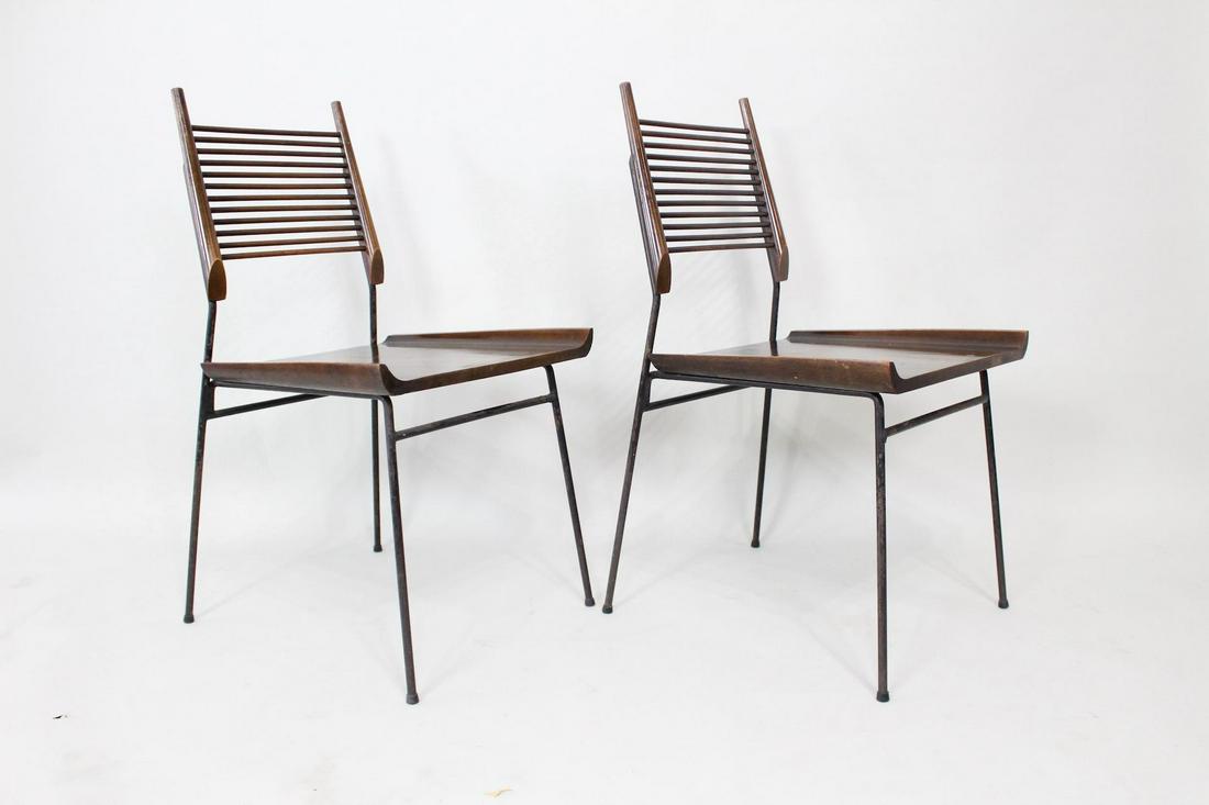 Pair Mid-Century Modern Paul McCobb Iron Shovel Chairs (1 of 9)