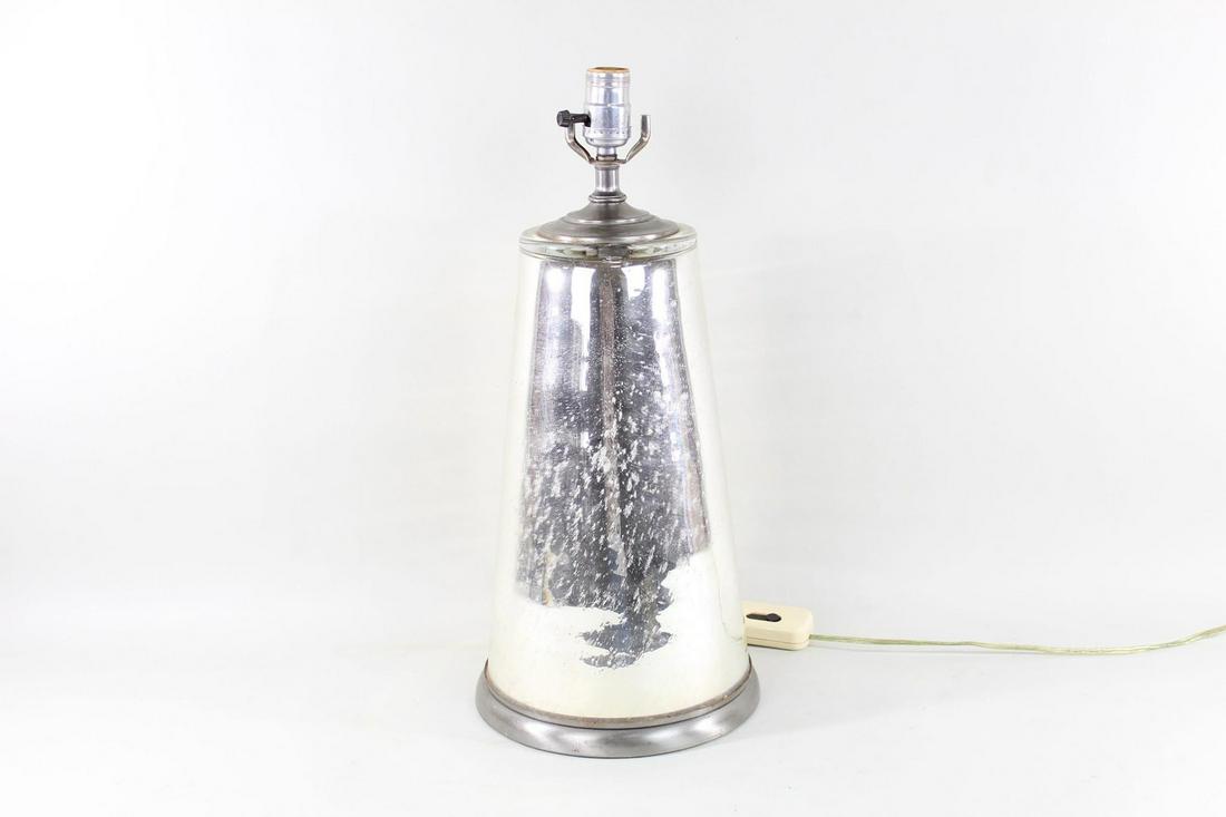 Mirrored & Bubbled Mercury Glass Table Lamp (1 of 7)