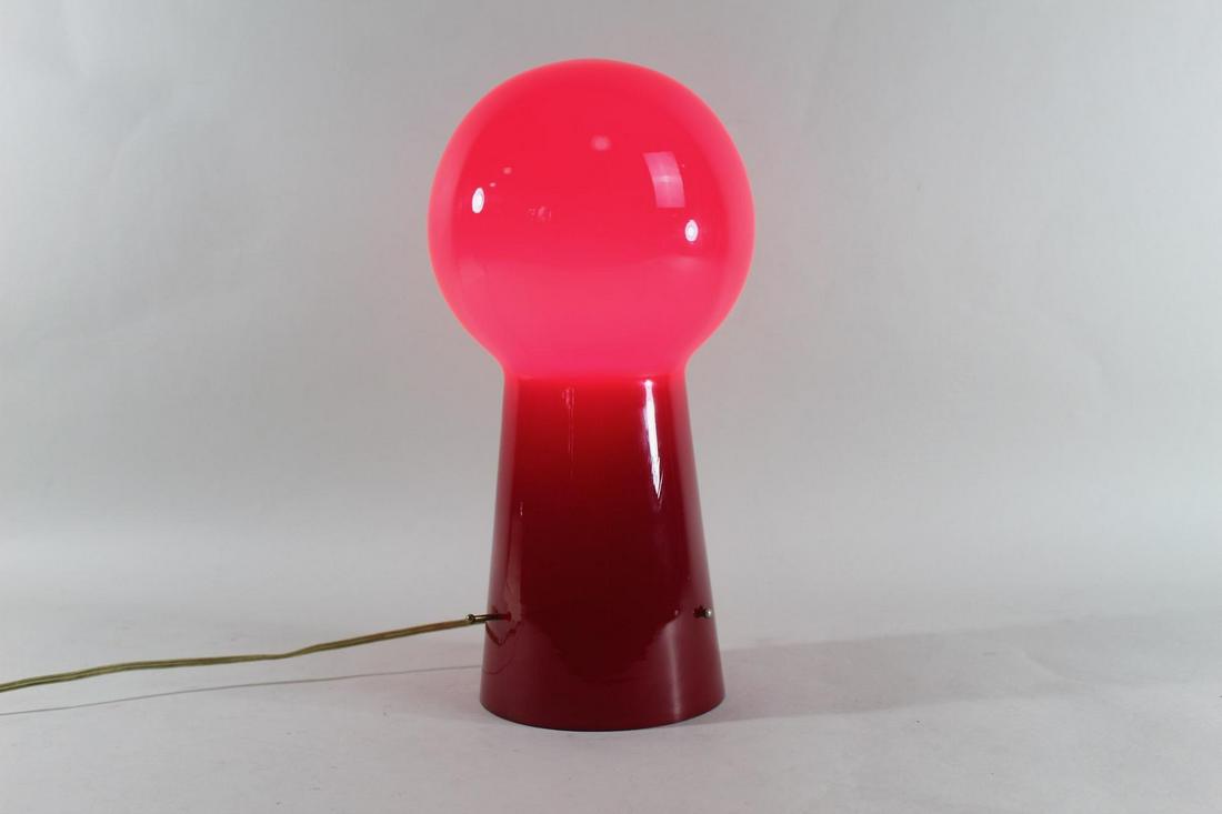 Mid-Century Modern Red Glass Futuristic Lamp,Murano (1 of 9)