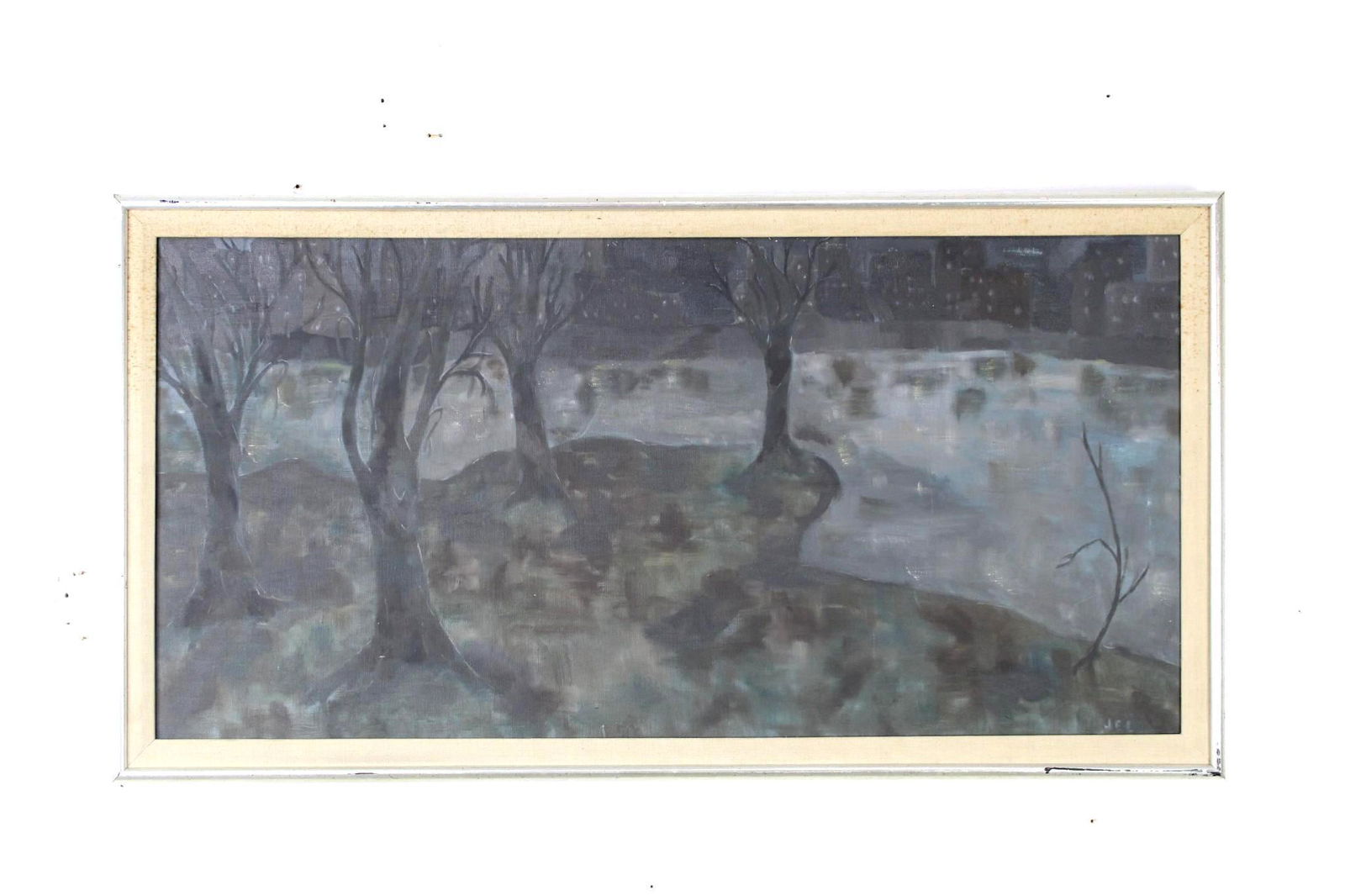 Framed Painting Expressionist Landscape Tree Signed JEL (1 of 8)